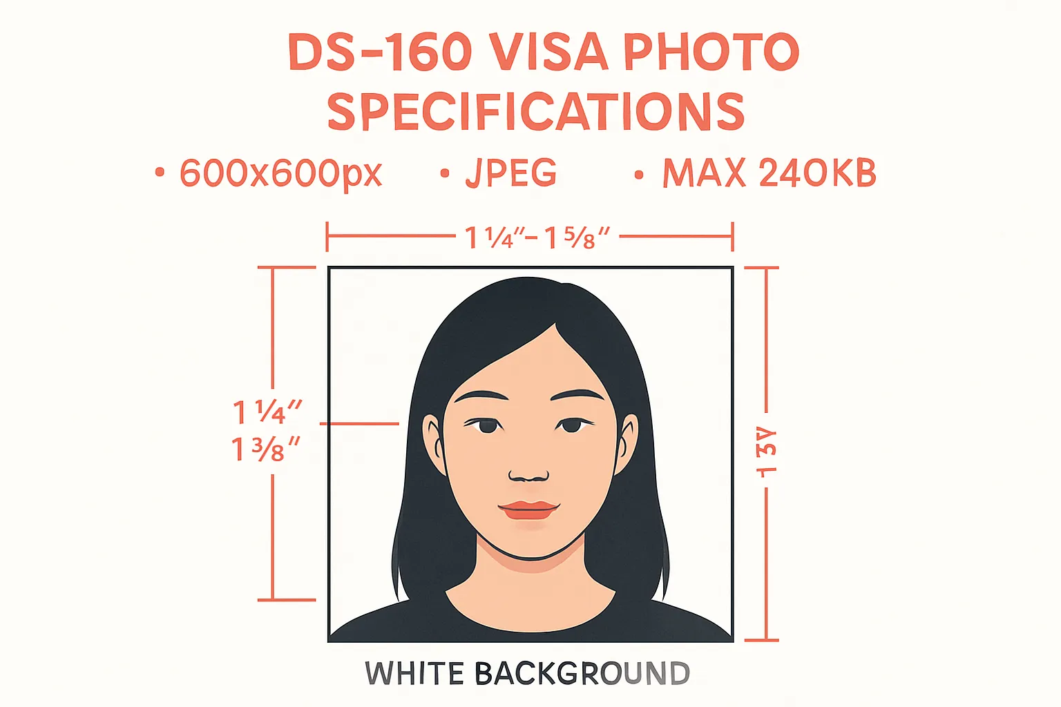 DS-160签证照片规格说明