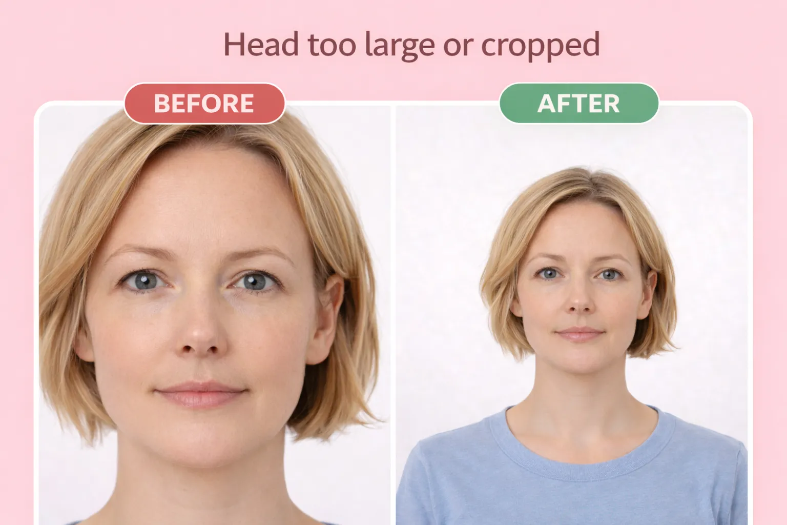 Before and After: Head too large or cropped