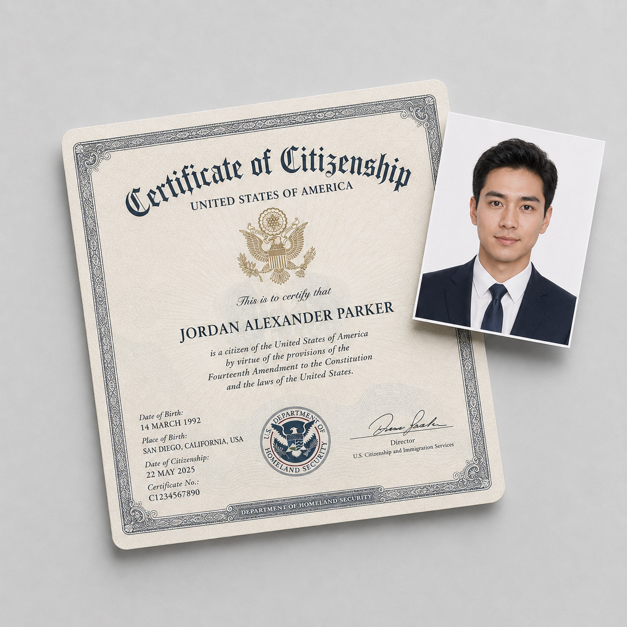 Certificate of Citizenship illustration
