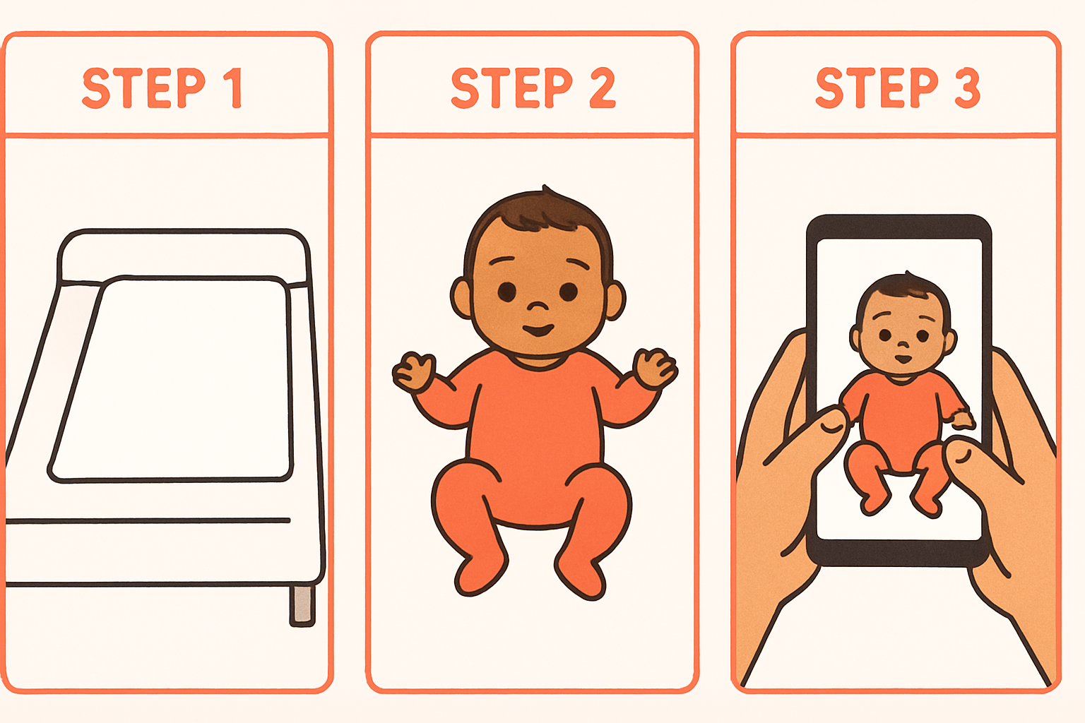 Paso a paso del truco de la sábana blanca para foto de bebé