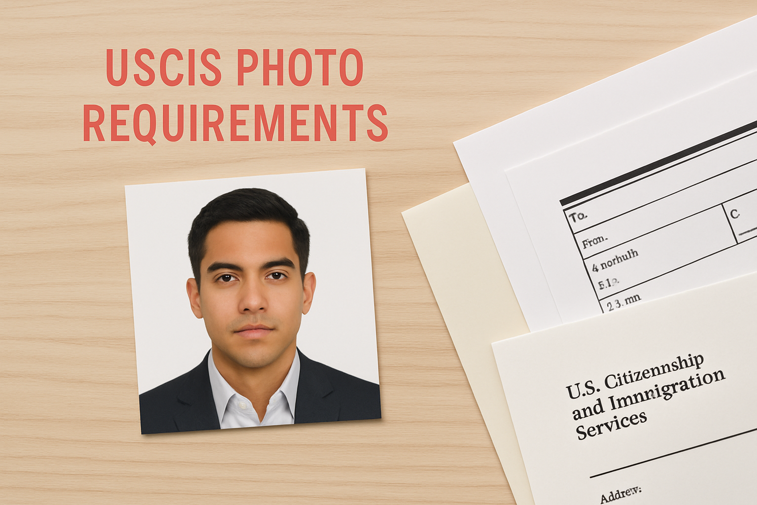 Múltiples fotos de pasaporte con diferentes formularios de inmigración