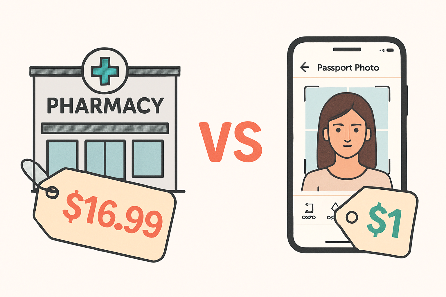 CVS passport photo price vs DIY $1 comparison