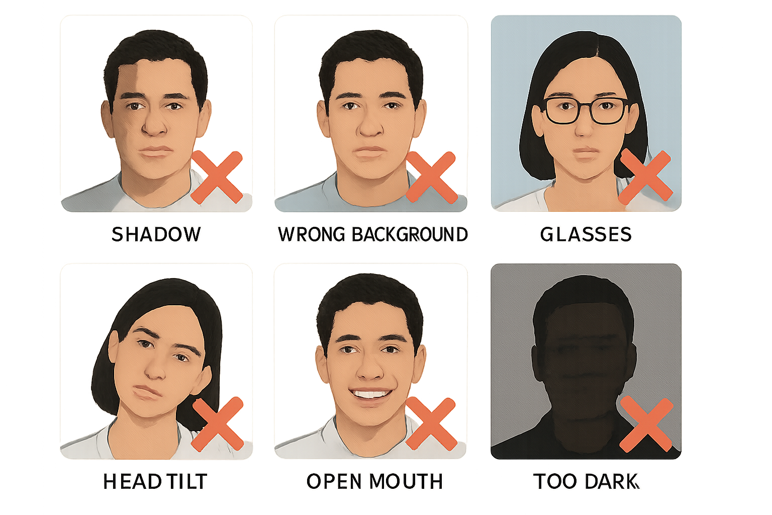 Errores comunes en fotos de pasaporte que causan rechazo