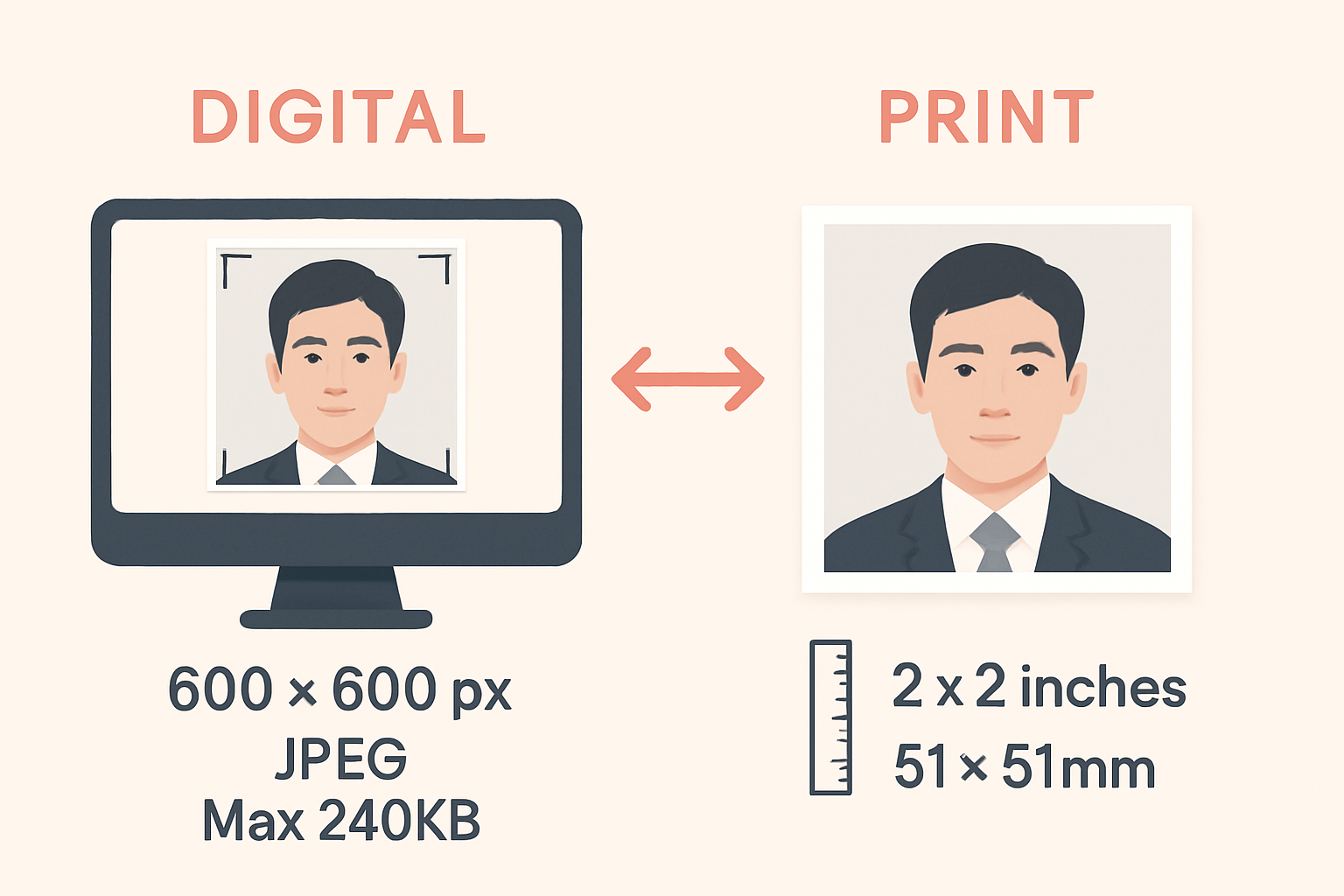 DS-160数字照片与面签打印照片对比