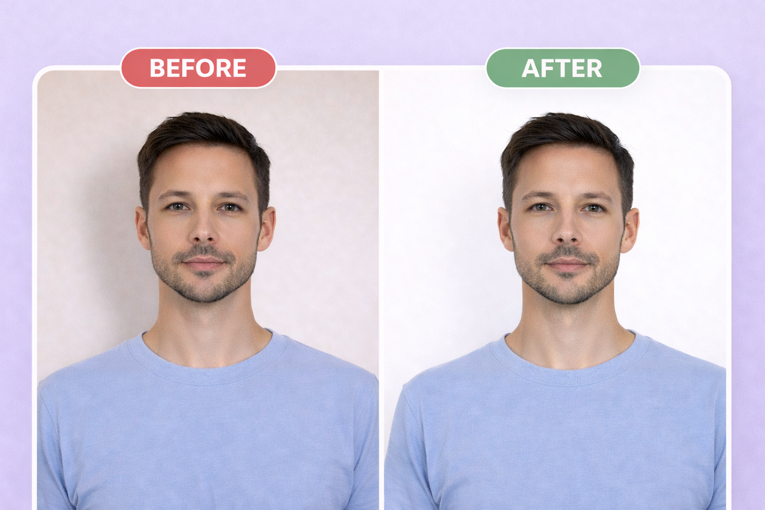 Before and After: Non-white or off-color background