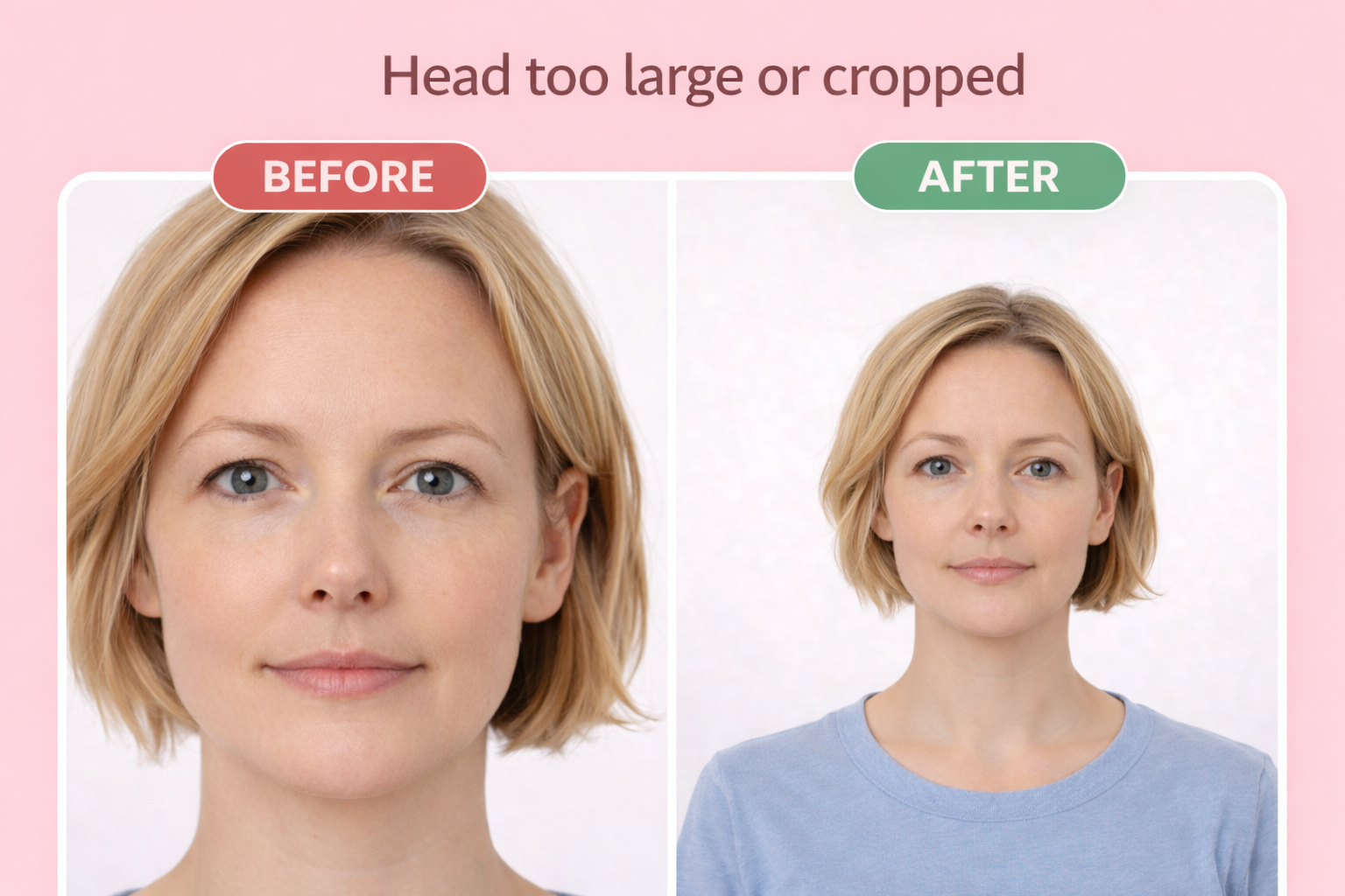 Before and After: Head too large or cropped